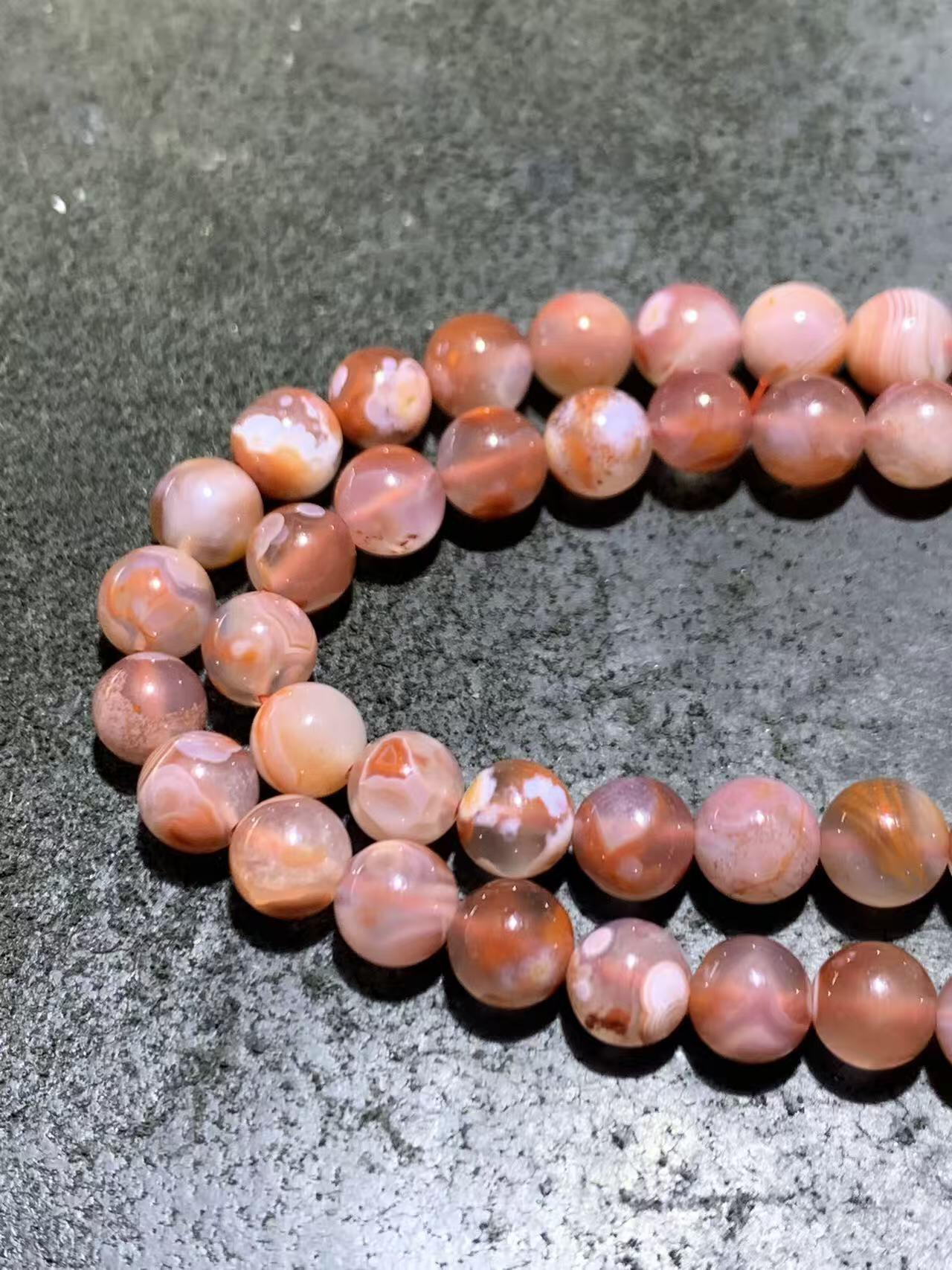 川料南红玛瑙荔枝冻飘红108多圈手串（项链）一条