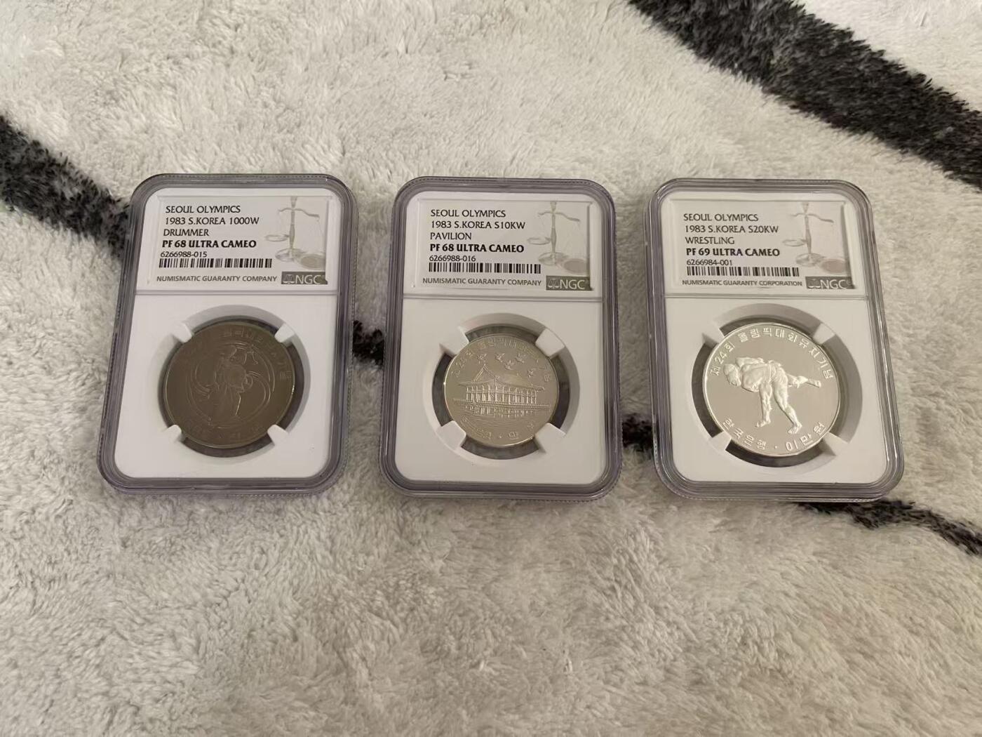 ❤️【币观天下】❤️ 第342期钱币秒杀拍卖场- 2026.2.4秒杀专场 长期征集拍品  韩国1983年首尔运动会纪念币套装 全评级 含大银币
