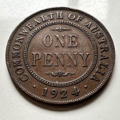 🌹外币初藏🌹🐯2026年第15场  每周二四六晚8️⃣点 接代拍 - 澳大利亚1924年一便士