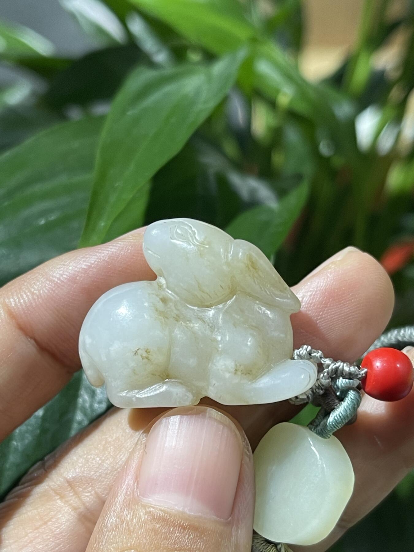 和田玉籽料手工挂饰 和田玉兔子挂饰