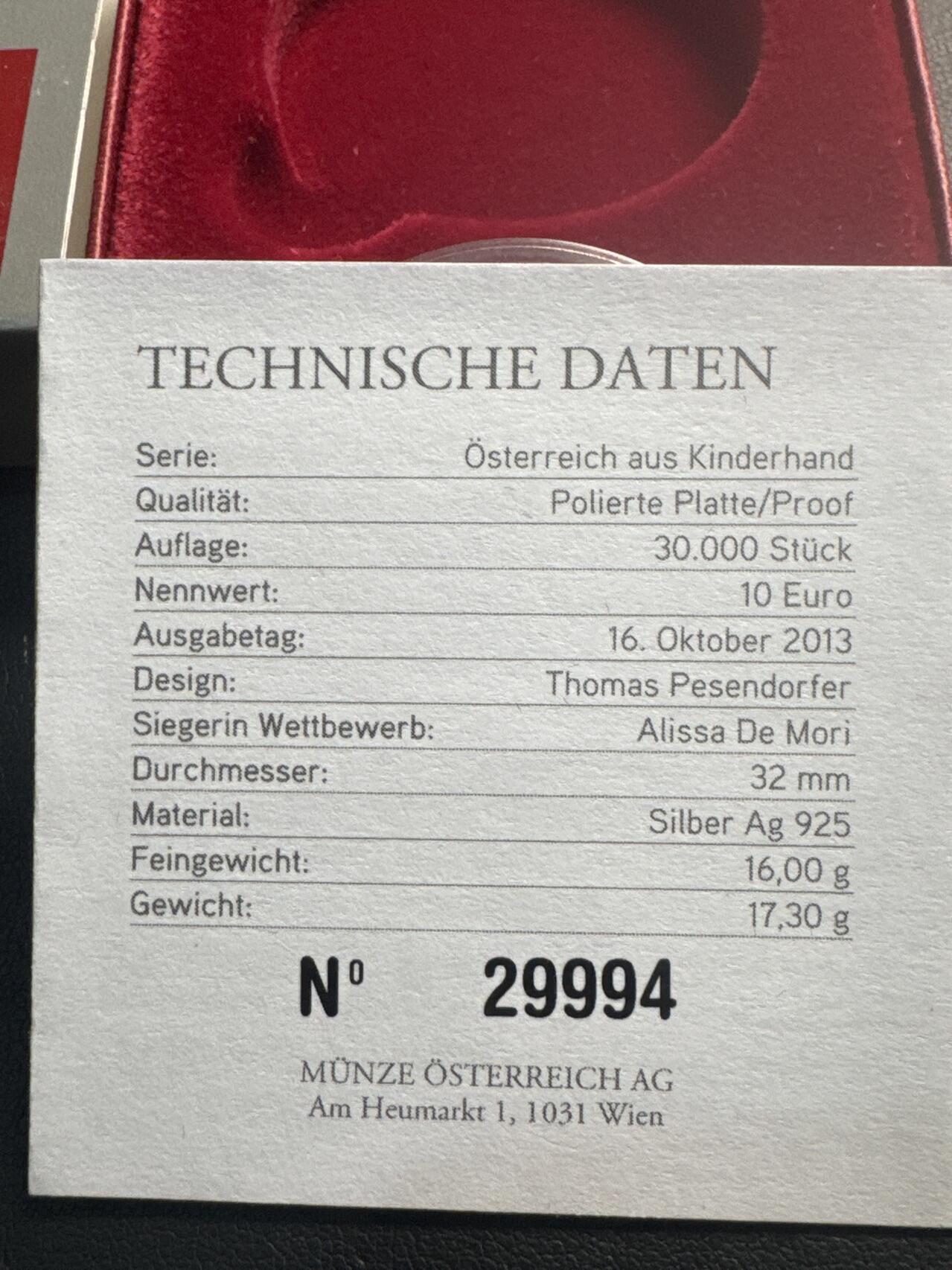❤️【币观天下】❤️ 第342期钱币秒杀拍卖场- 2026.2.4秒杀专场 长期征集拍品  奥地利联邦省系列银币 盒证齐全(面值10欧，重量17.3克)2013-2