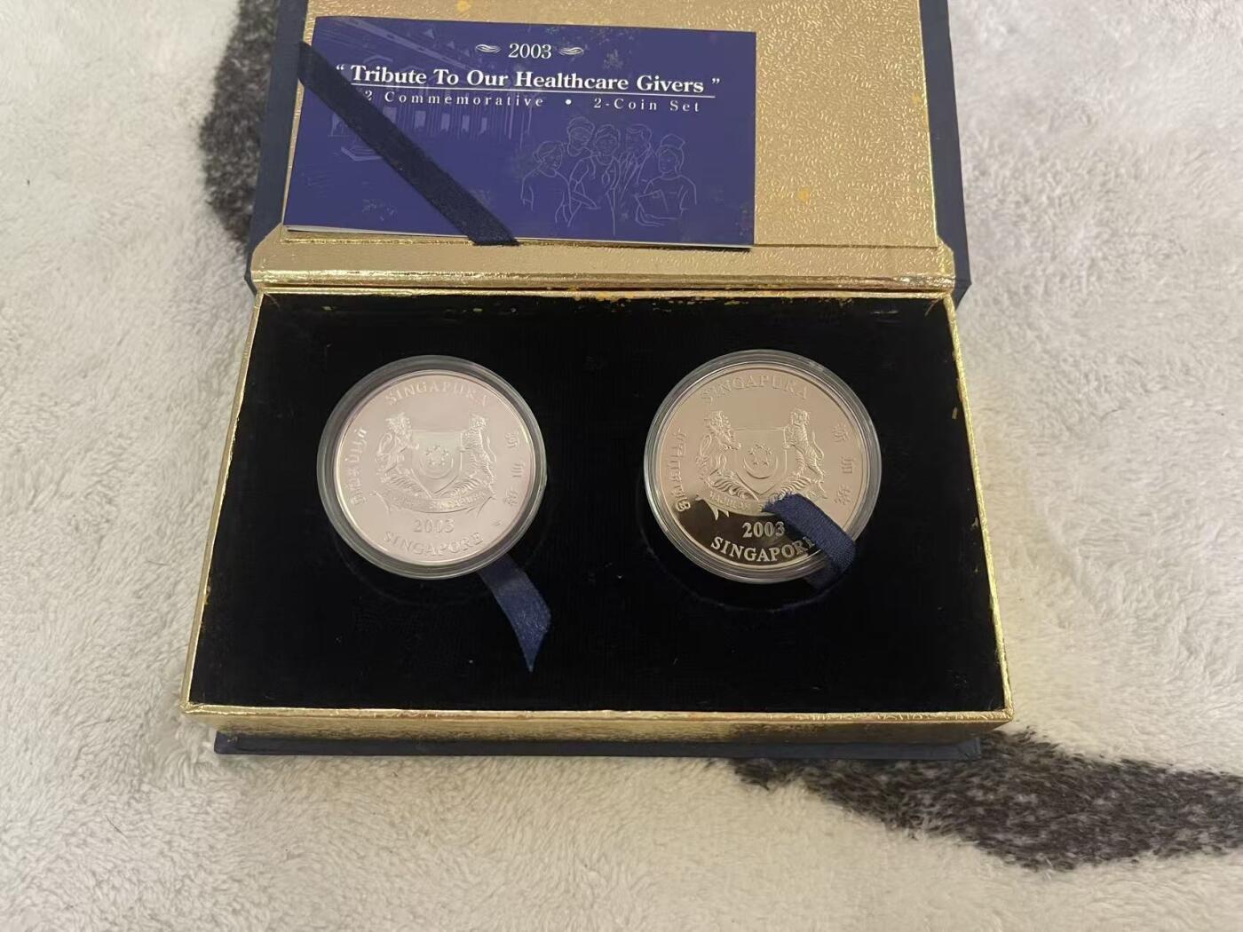 ❤️【币观天下】❤️ 第342期钱币秒杀拍卖场- 2026.2.4秒杀专场 长期征集拍品  新加坡2003年医疗健康2合1纪念精制套装 一银一镍 实际发行量641套 