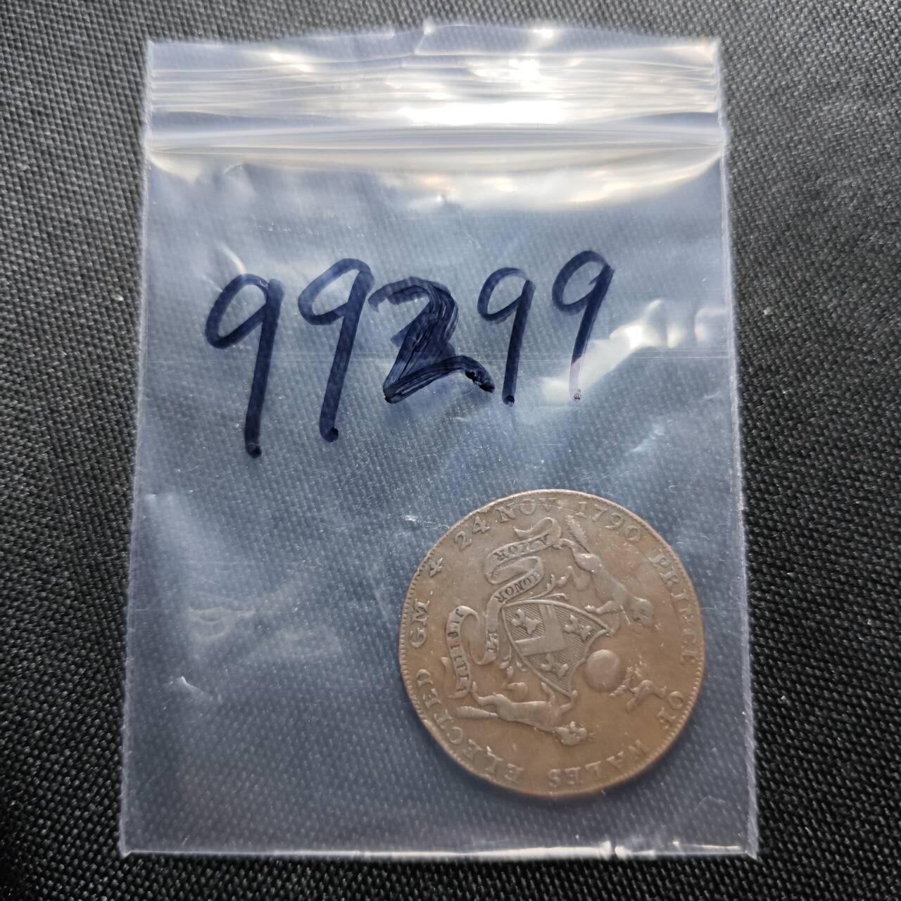 KK钱币收藏小铺  第399期  百期特拍（四拍之三）2月预留时间 周末发货  英国米德尔塞克斯共济会半便士铜币