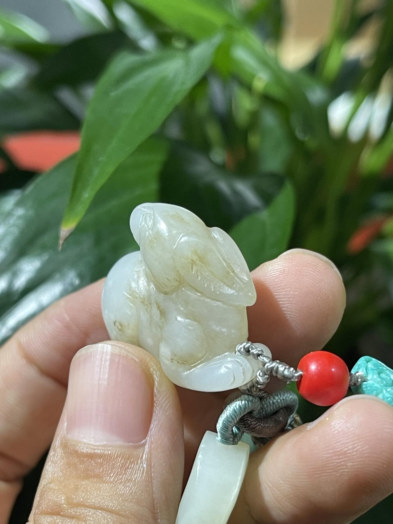 和田玉籽料手工挂饰 和田玉兔子挂饰