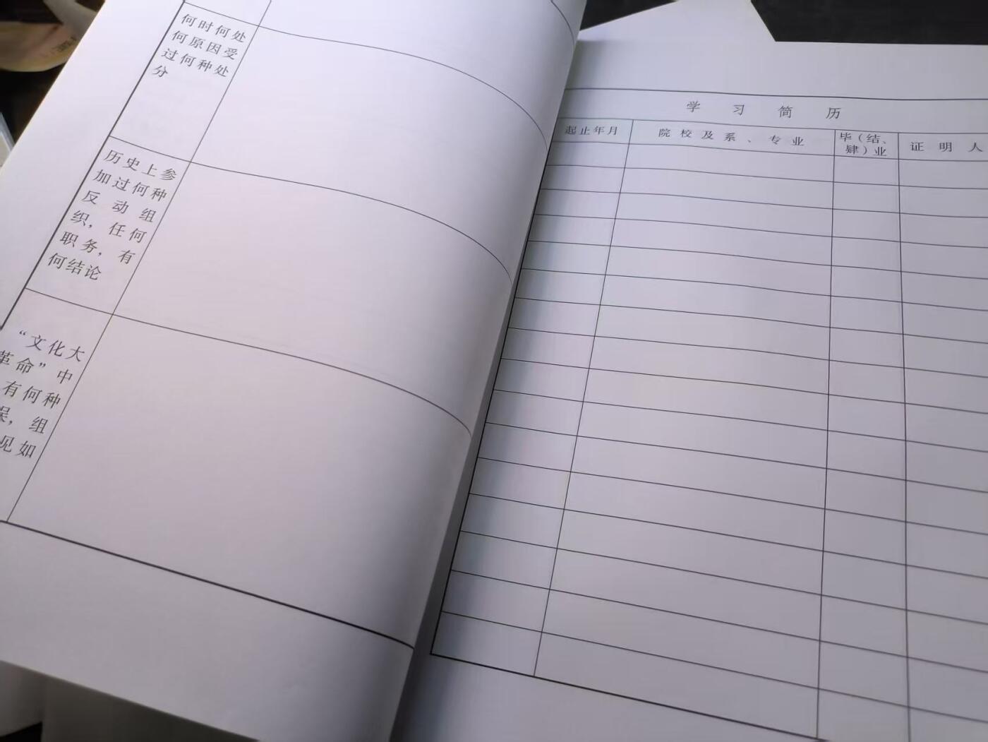 （店主清仓 大量自藏 制服徽章盛宴）罗岚⭐爱藏⭐甄选专拍第五场-分享拍场赚佣（实体经营） 干部履历表三份 99版全新库存空白