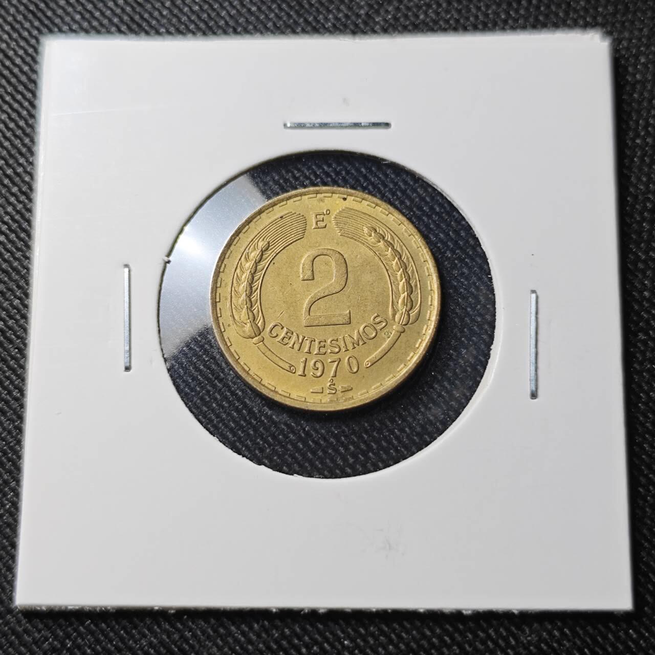 KK钱币收藏小铺  第391期  2月预留时间 周末发货  1970智利2分铜币