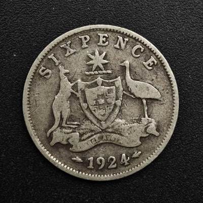 【淘币小摊】实时拍第八百六十三拍   小银币散币场   年前最后一周 之前的预留小年前全部发出 请更换最新收货地址  - 澳大利亚1924年乔治五世6便士银币