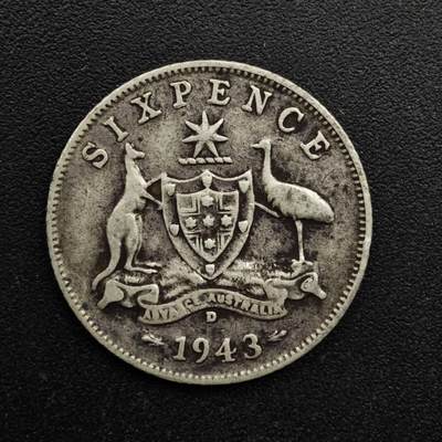 【淘币小摊】实时拍第八百六十三拍   小银币散币场   年前最后一周 之前的预留小年前全部发出 请更换最新收货地址  - 澳大利亚1943年乔治六世6便士银币