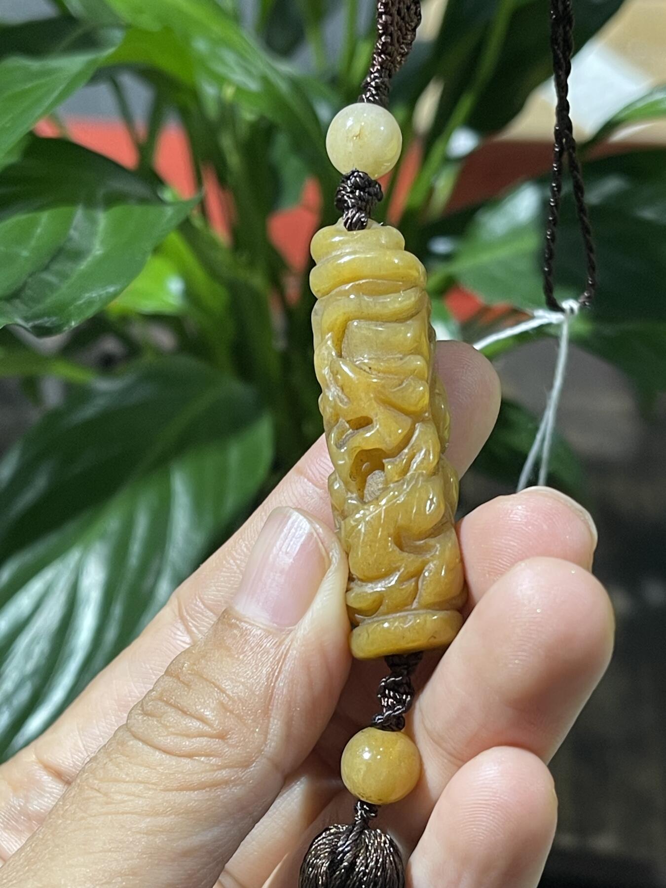 和田玉籽料手工挂饰 黄翡挂坠