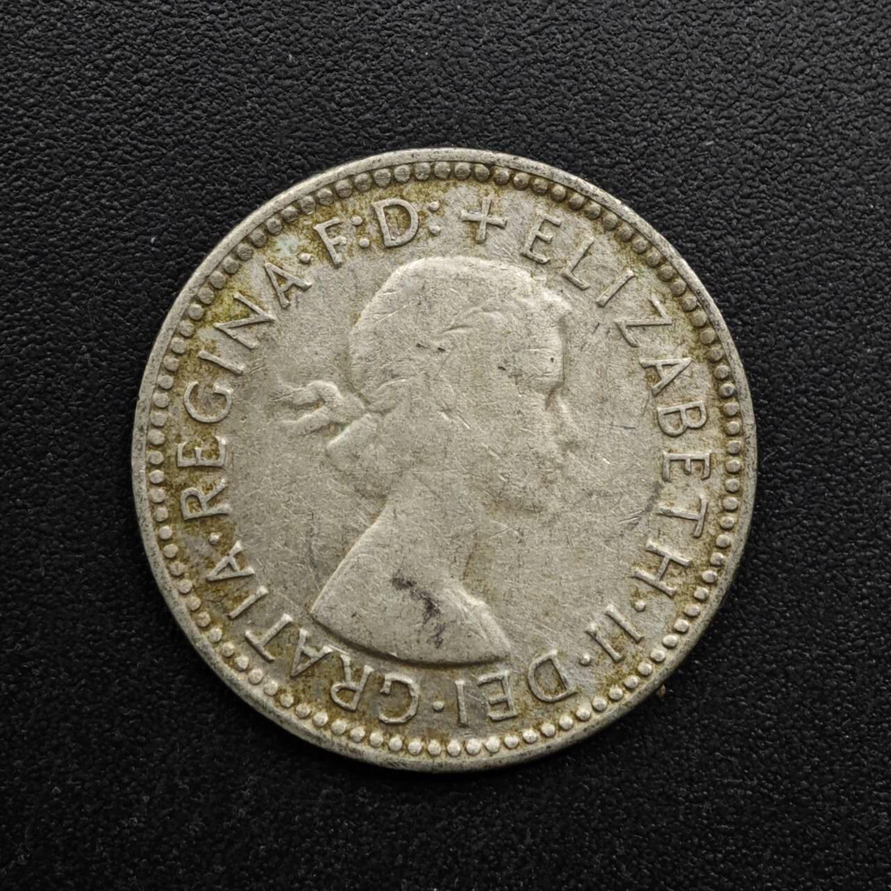 【淘币小摊】实时拍第八百六十三拍   小银币散币场   年前最后一周 之前的预留小年前全部发出 请更换最新收货地址  澳大利亚1959年伊丽莎白二世6便士银币