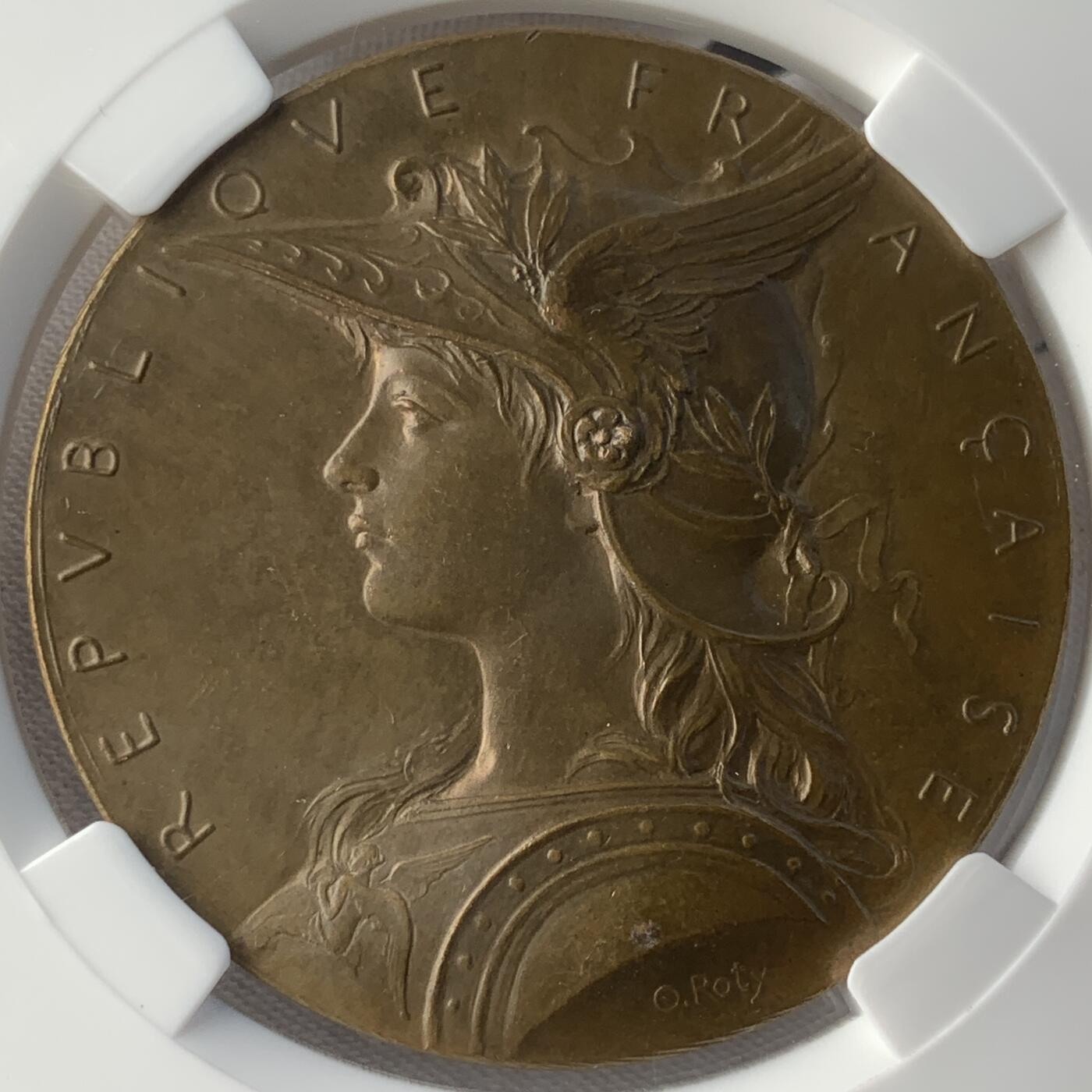 掌中浮雕-藏着的欧洲第052场 法国玛丽安娜铜章，51.5mm