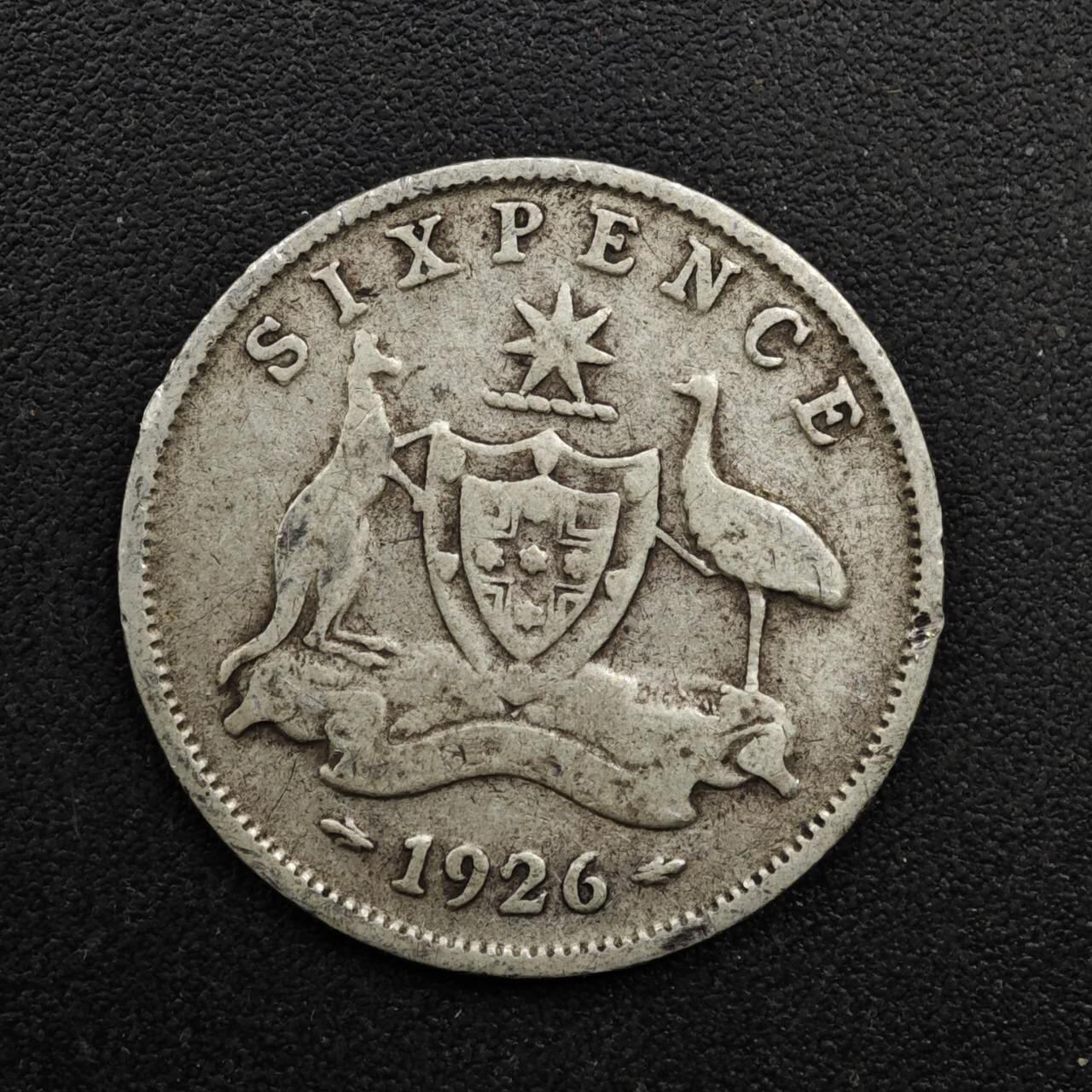 【淘币小摊】实时拍第八百六十三拍   小银币散币场   年前最后一周 之前的预留小年前全部发出 请更换最新收货地址  澳大利亚1926年乔治五世6便士银币