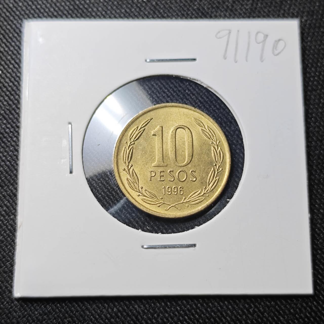 KK钱币收藏小铺  第391期  2月预留时间 周末发货  智利10比索 好品铜币