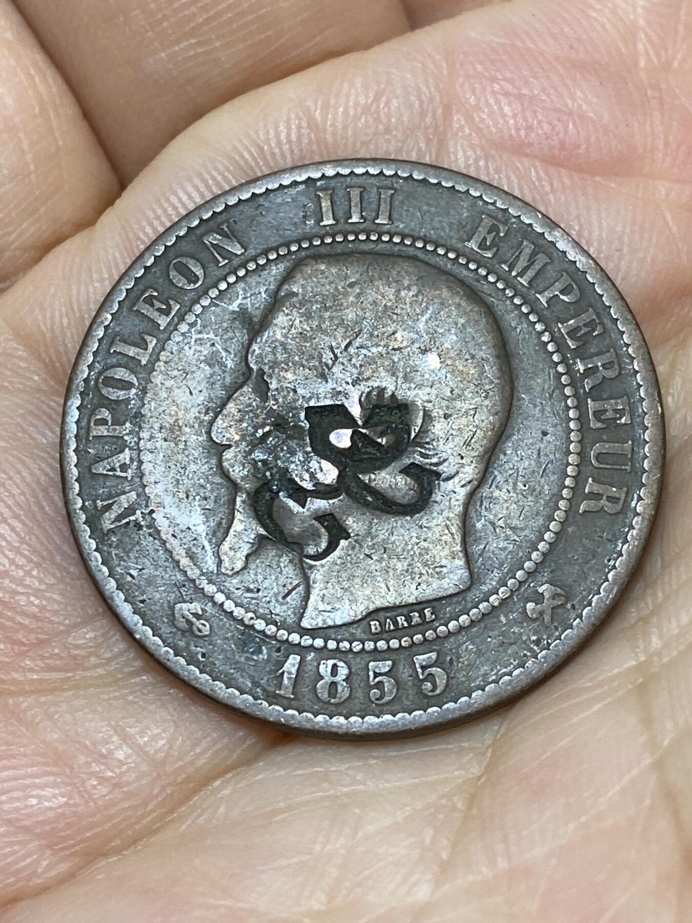 2026年第十八场(总第一百八十七场）外国好品散币场(免佣金) 法兰西第二帝国1855年10生丁(拿破仑三世第一版，B标鲁昂造)