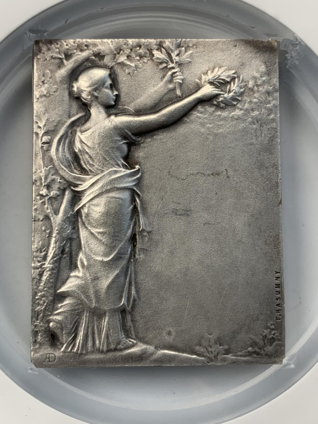 掌中浮雕-藏着的欧洲第052场 法国镀银铜章，45*59mm