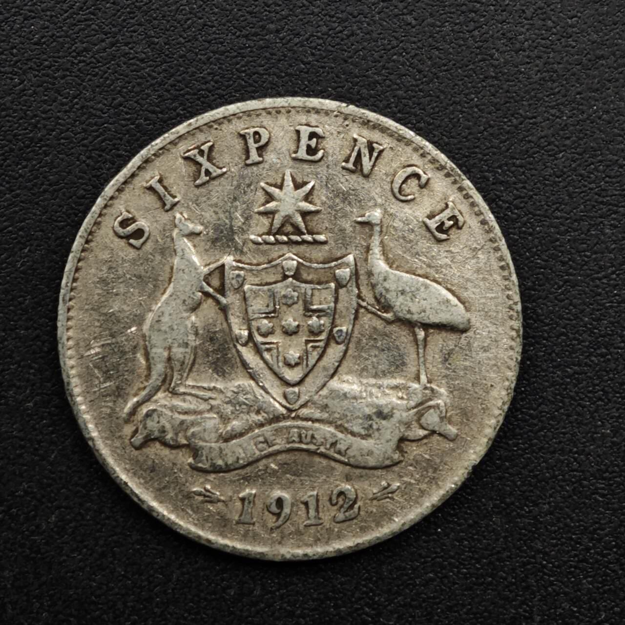 【淘币小摊】实时拍第八百六十三拍   小银币散币场   年前最后一周 之前的预留小年前全部发出 请更换最新收货地址  澳大利亚1912年乔治五世6便士银币