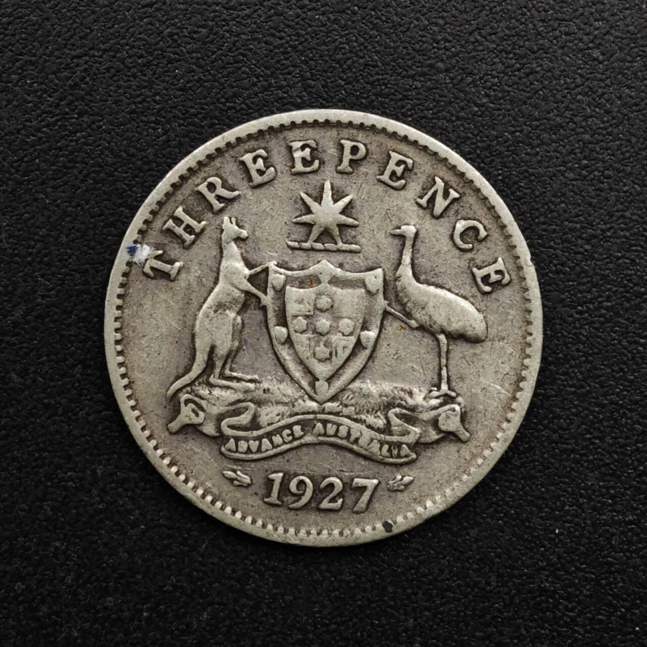 【淘币小摊】实时拍第八百六十三拍   小银币散币场   年前最后一周 之前的预留小年前全部发出 请更换最新收货地址  澳大利亚1927年乔治五世3便士银币