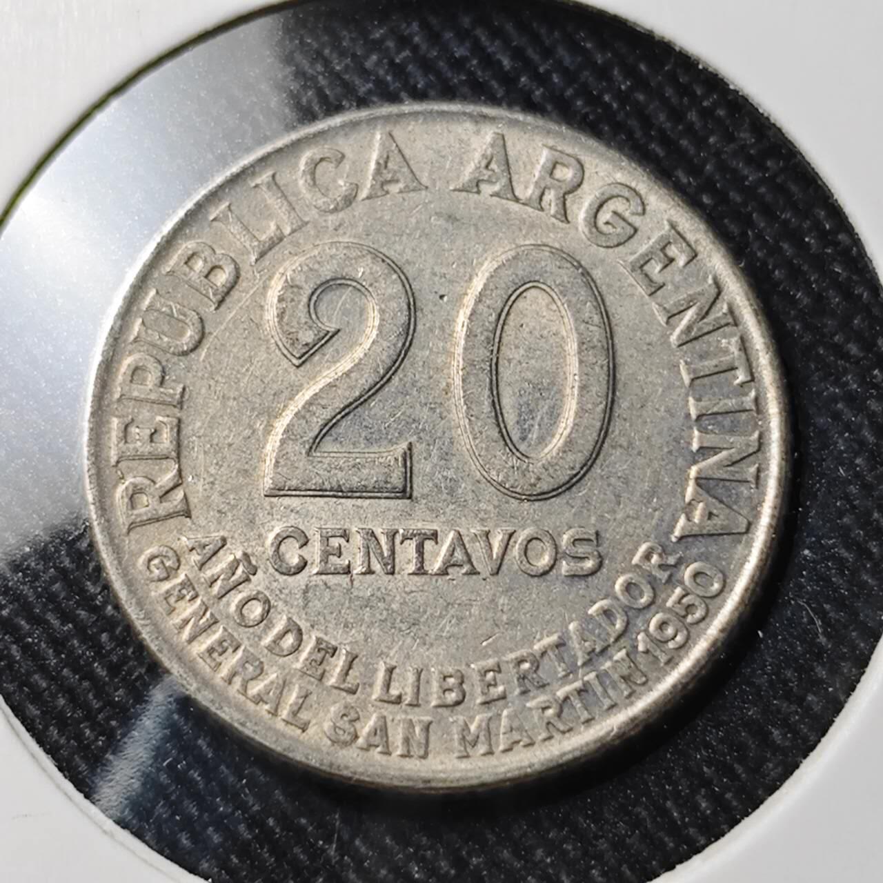 KK钱币收藏小铺  第391期  2月预留时间 周末发货  阿根廷20分纪念币