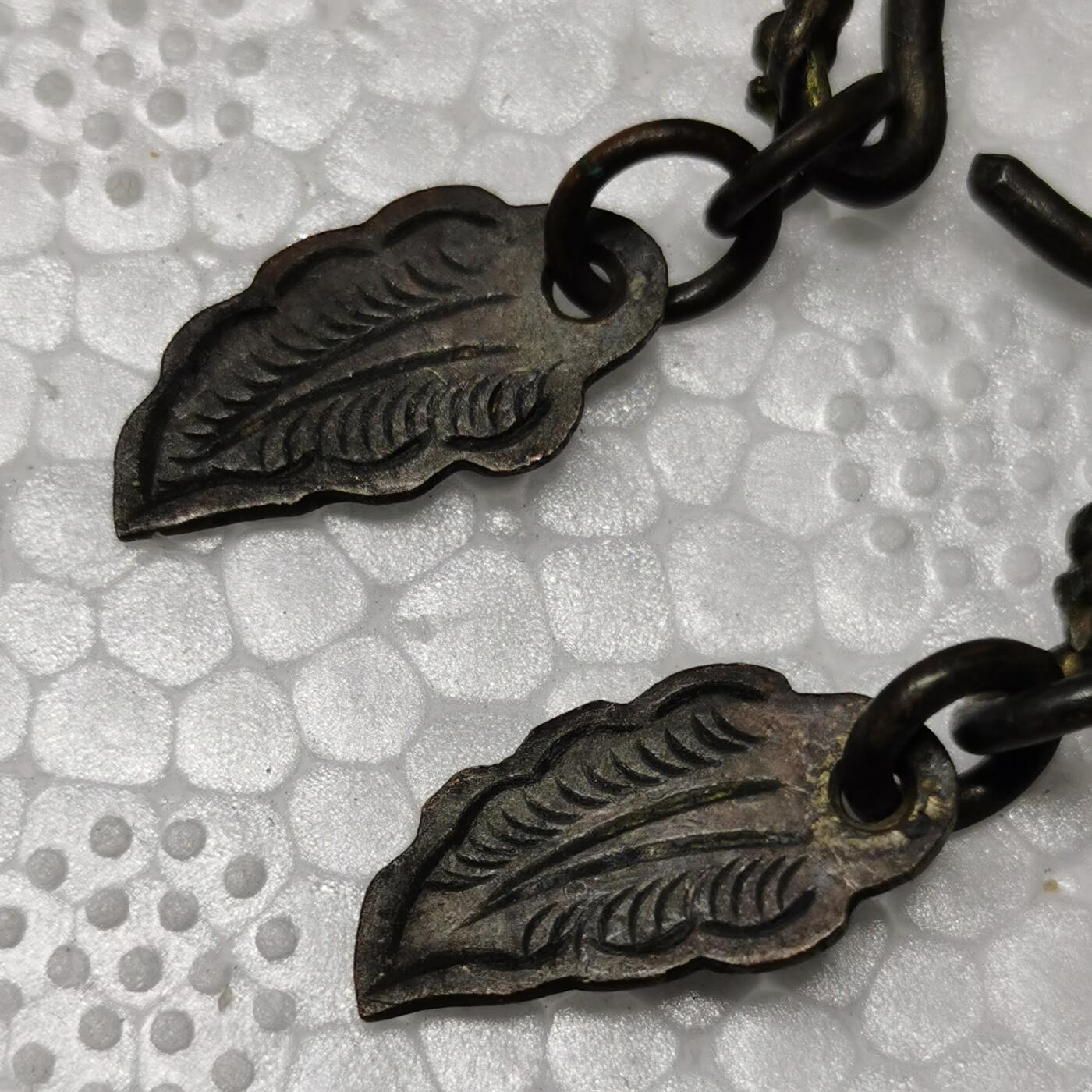 杂件专场98期 清代铜鎏金耳环一对