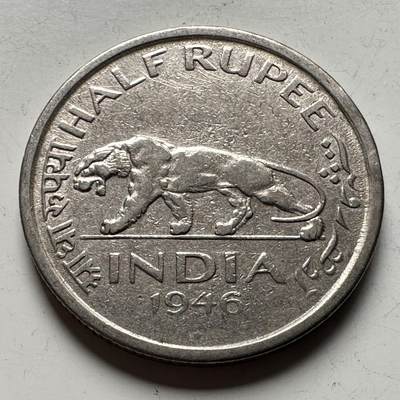 🌹外币初藏🌹🐯2026年第15场  每周二四六晚8️⃣点 接代拍 - 英属印度1946年1/2卢比 半卢比