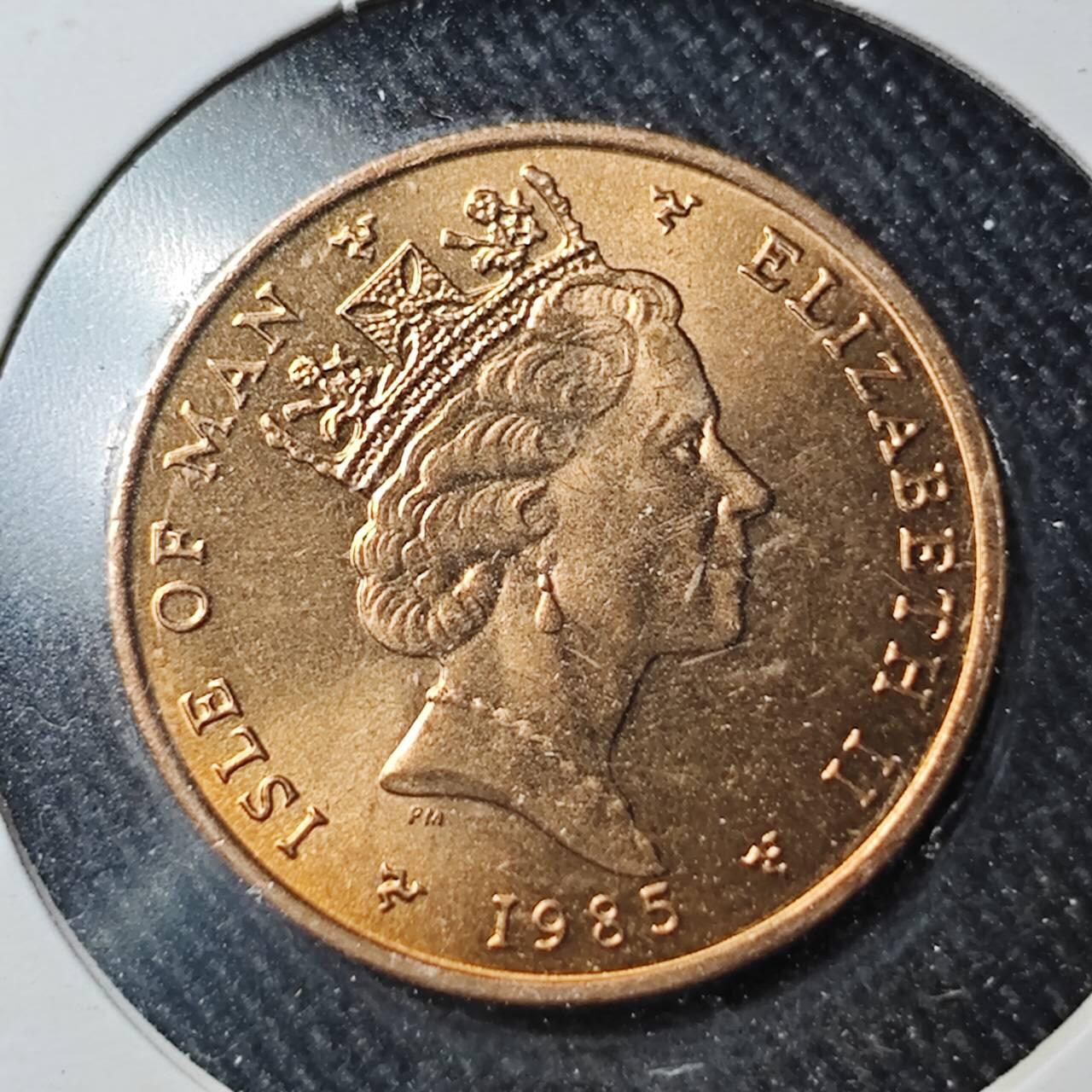 KK钱币收藏小铺  第391期  2月预留时间 周末发货  马恩岛1便士铜币 好品