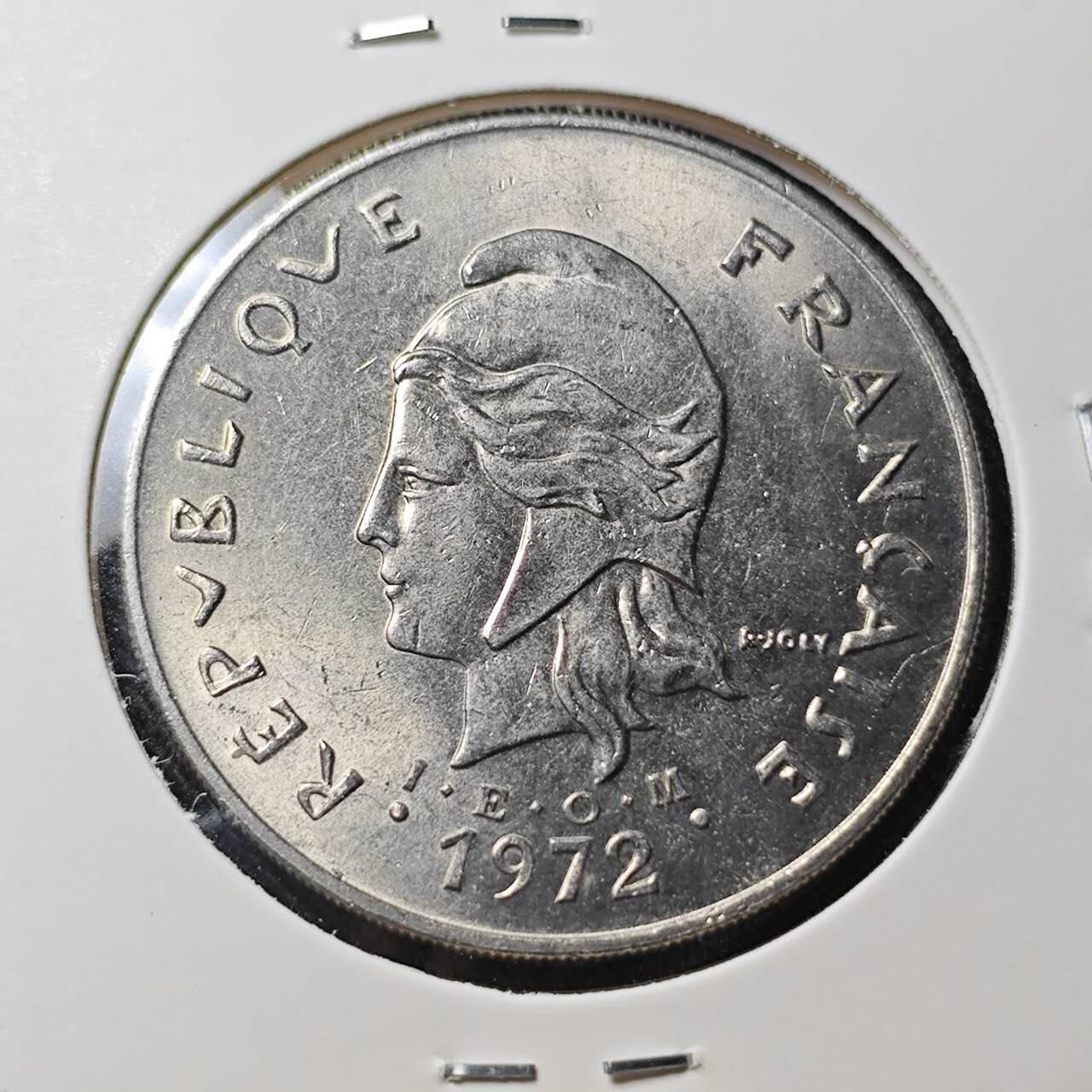 KK钱币收藏小铺  第391期  2月预留时间 周末发货  1972法属新喀里多尼亚50法郎