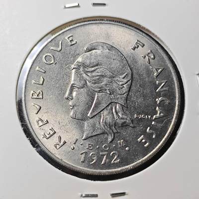 KK钱币收藏小铺  第391期  2月预留时间 周末发货 -  1972法属新喀里多尼亚50法郎