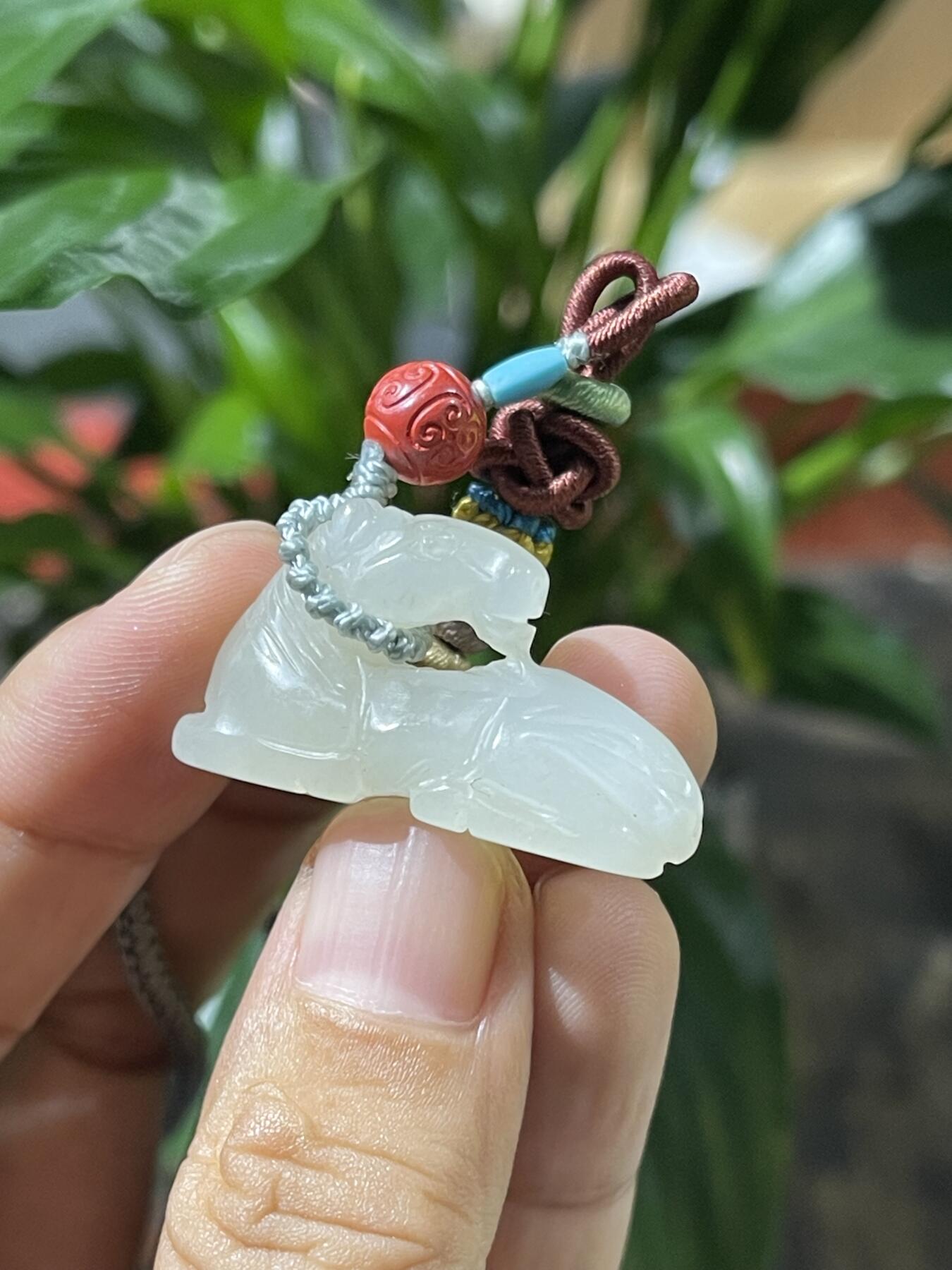 和田玉籽料手工挂饰 和田玉马