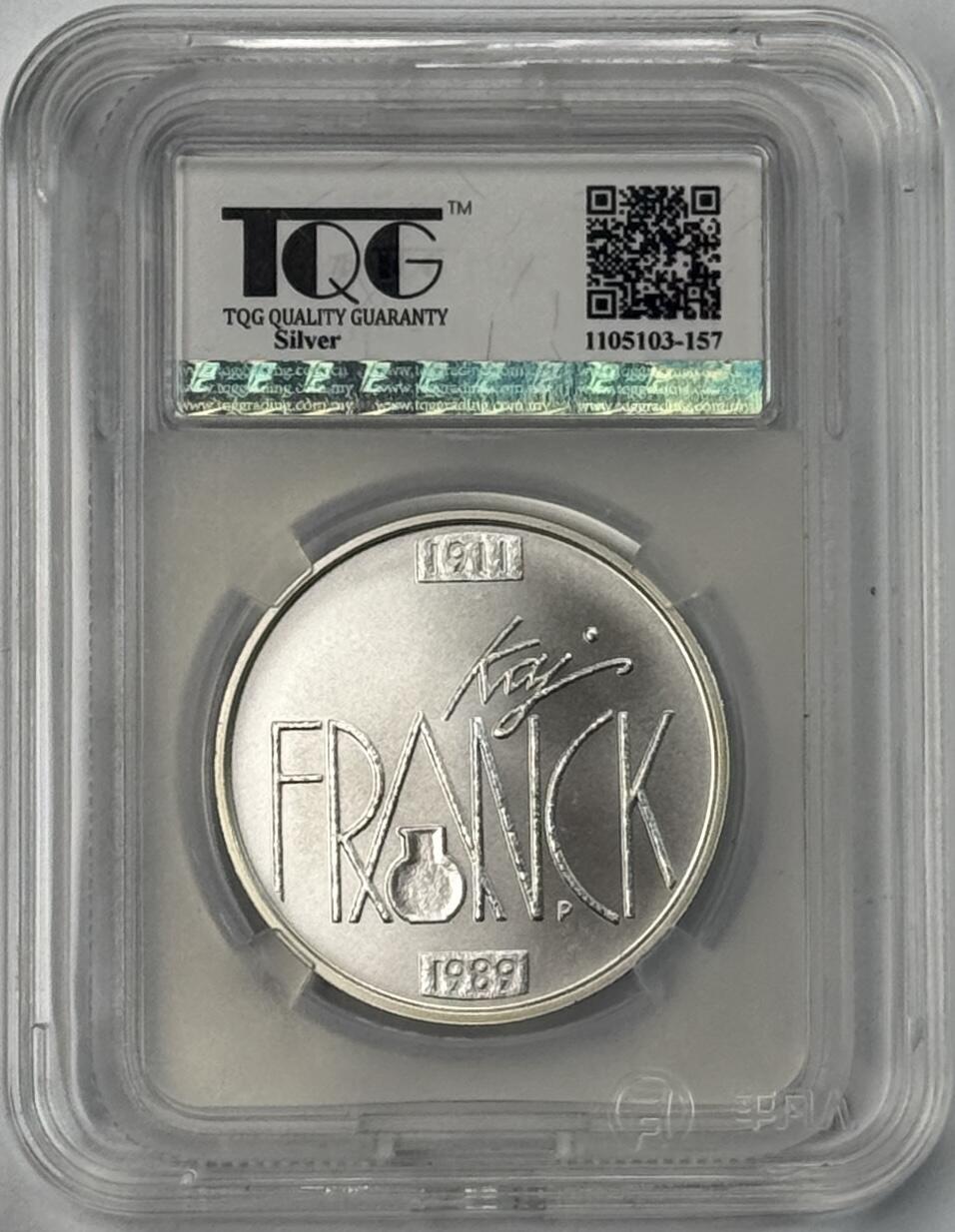 S&S Numismatic世界钱币-拍卖 第120期  芬兰2011年 设计师-卡伊·弗兰克 10欧元纪念银币 25.5克925银 TQG MS70