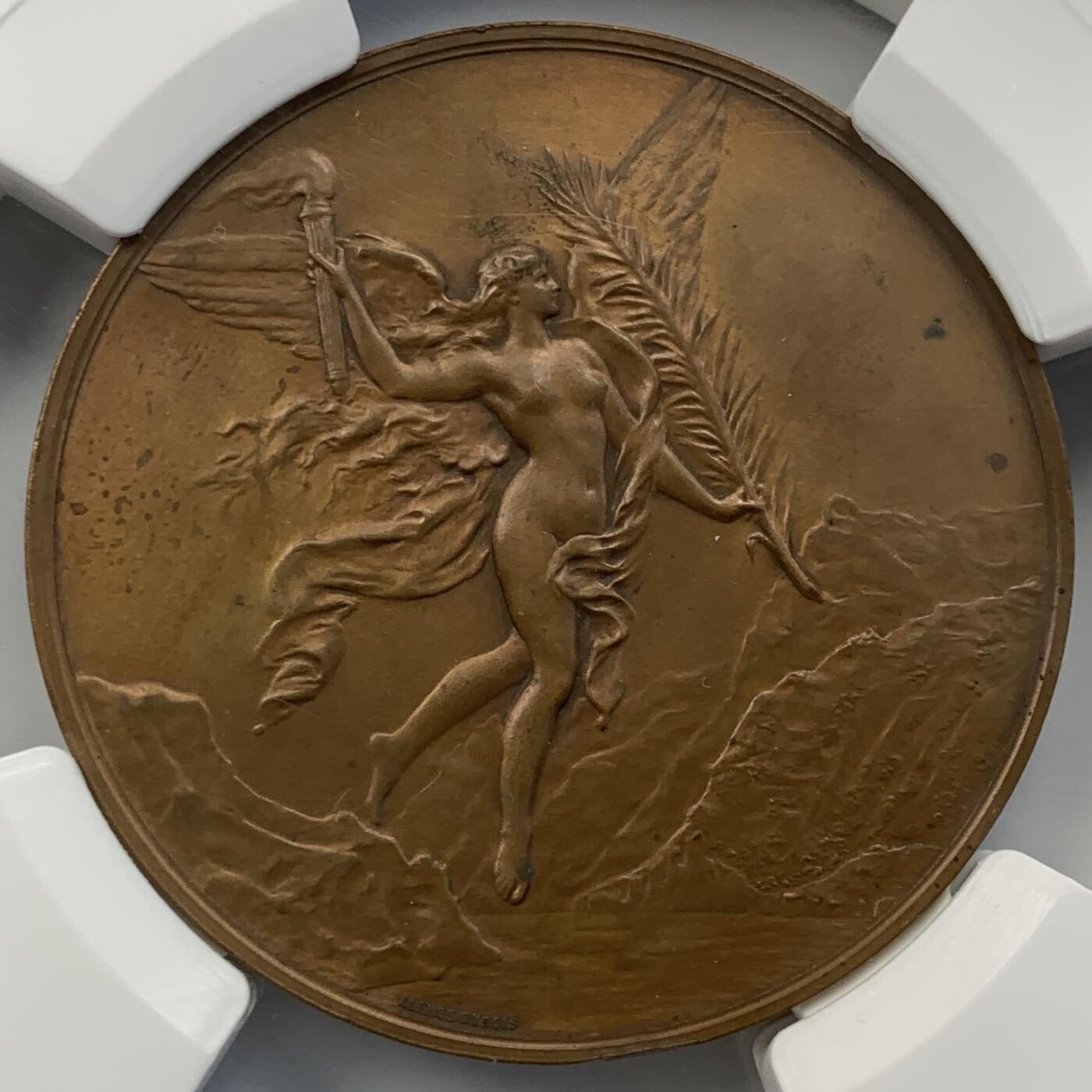 掌中浮雕-藏着的欧洲第052场 1891年瑞士联邦600周年纪念大铜章 ，69mm，A.Dubois作品