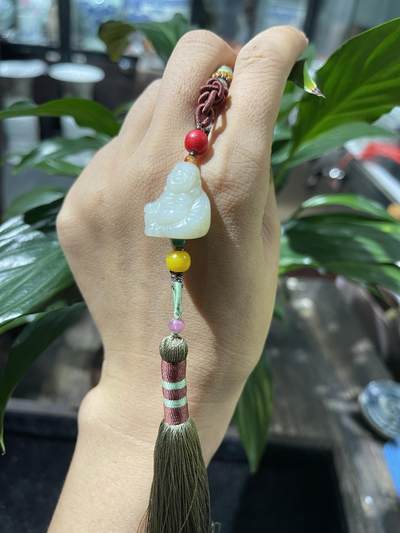 和田玉籽料手工挂饰 - 和田玉弥勒佛