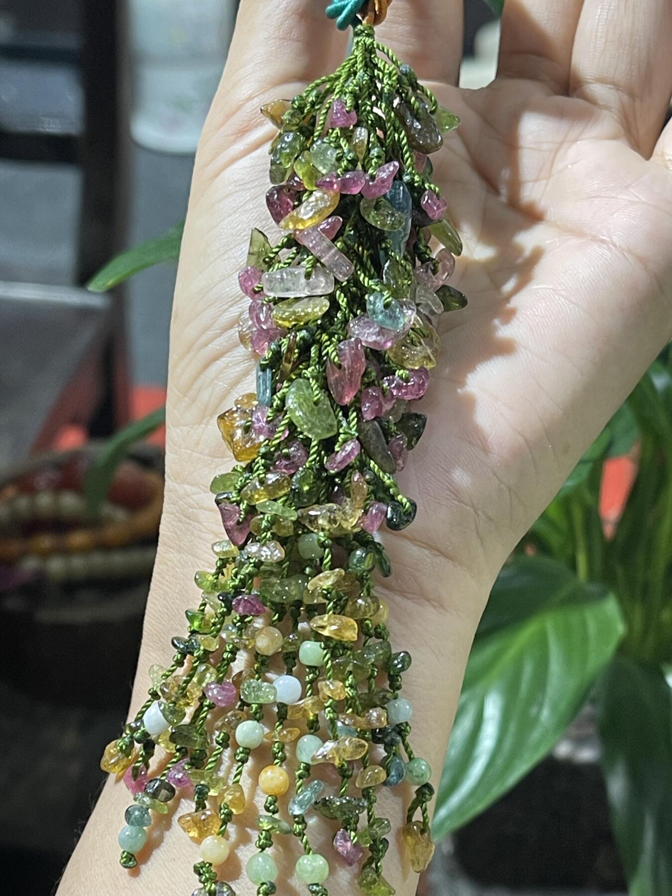 和田玉籽料手工挂饰 天然碧玺挂件