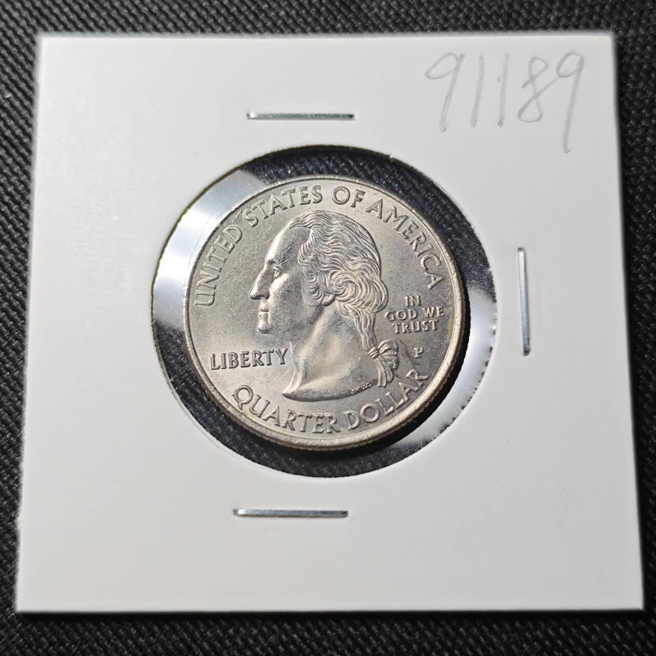 KK钱币收藏小铺  第391期  2月预留时间 周末发货  2009美国25分纪念币 好品