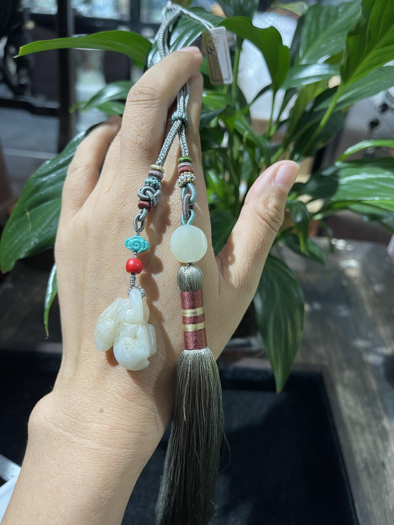 和田玉籽料手工挂饰 和田玉兔子挂饰