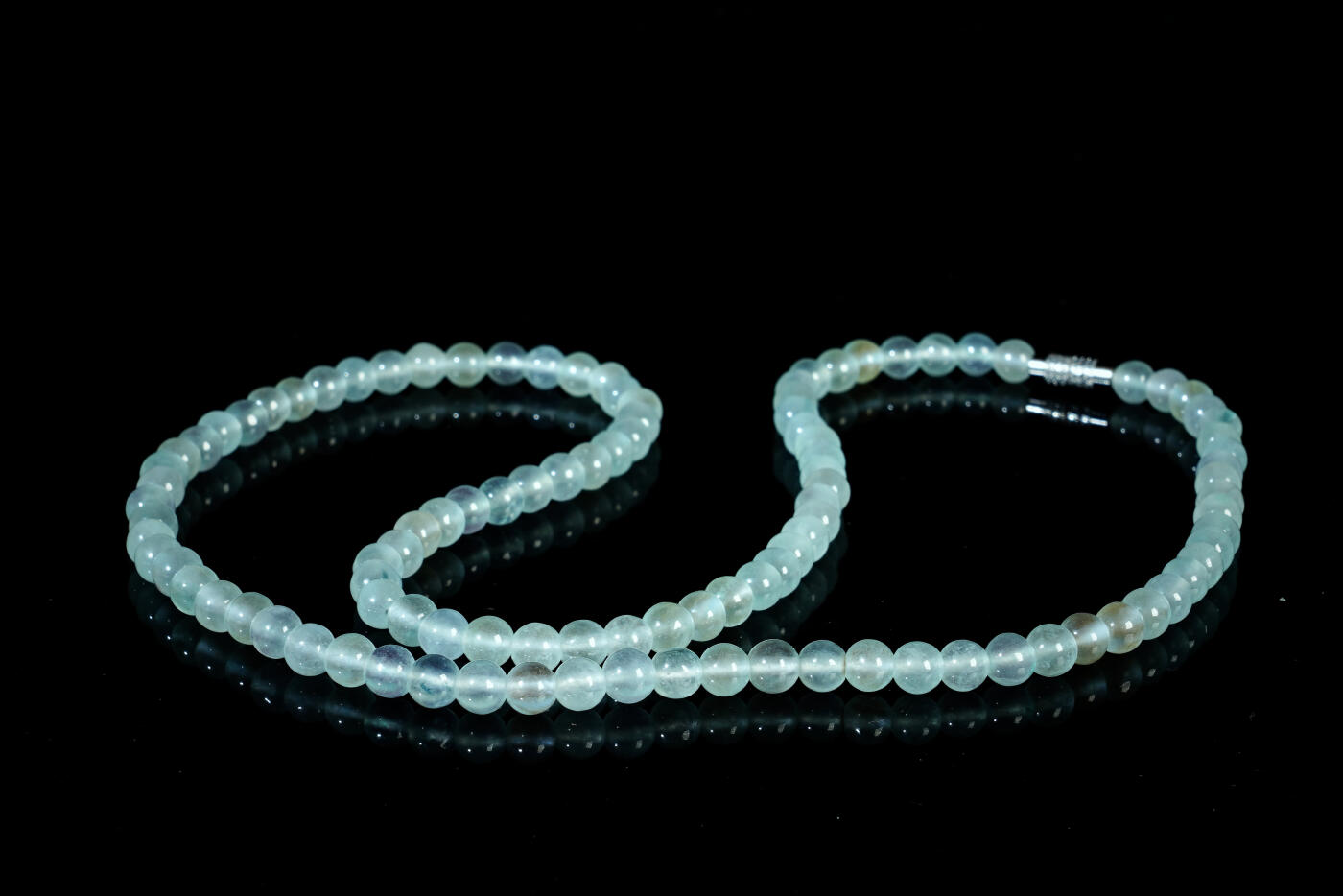 上海都达杂项专场十九（全场包邮） 天然白冰翡翠（A货）项链90-7