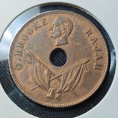 KK钱币收藏小铺  第391期  2月预留时间 周末发货 -  1893沙捞越1分铜币