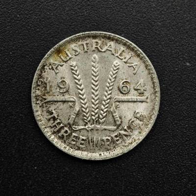 【淘币小摊】实时拍第八百六十三拍   小银币散币场   年前最后一周 之前的预留小年前全部发出 请更换最新收货地址  - 澳大利亚1964年伊丽莎白二世3便士银币