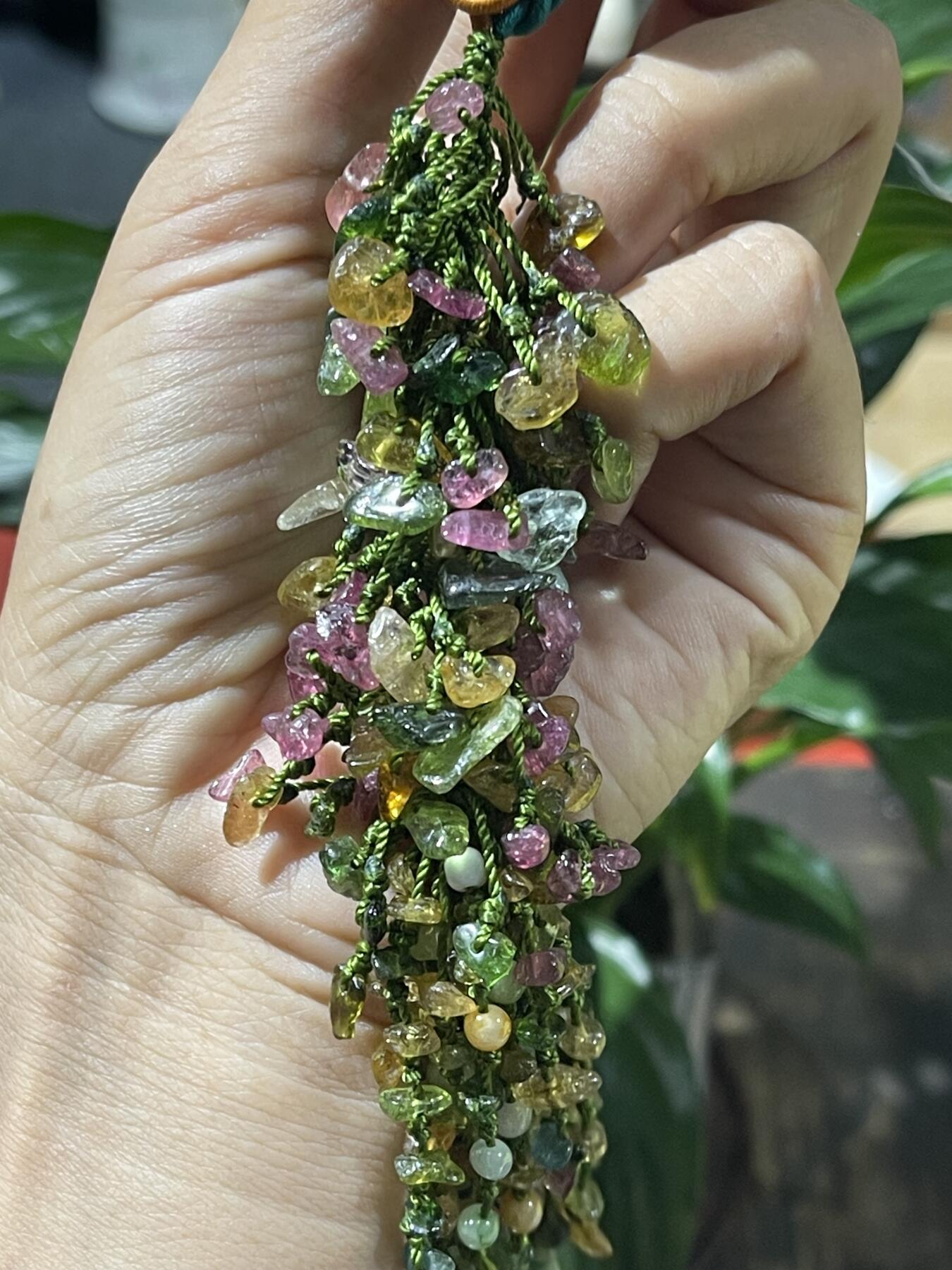 和田玉籽料手工挂饰 天然碧玺挂件