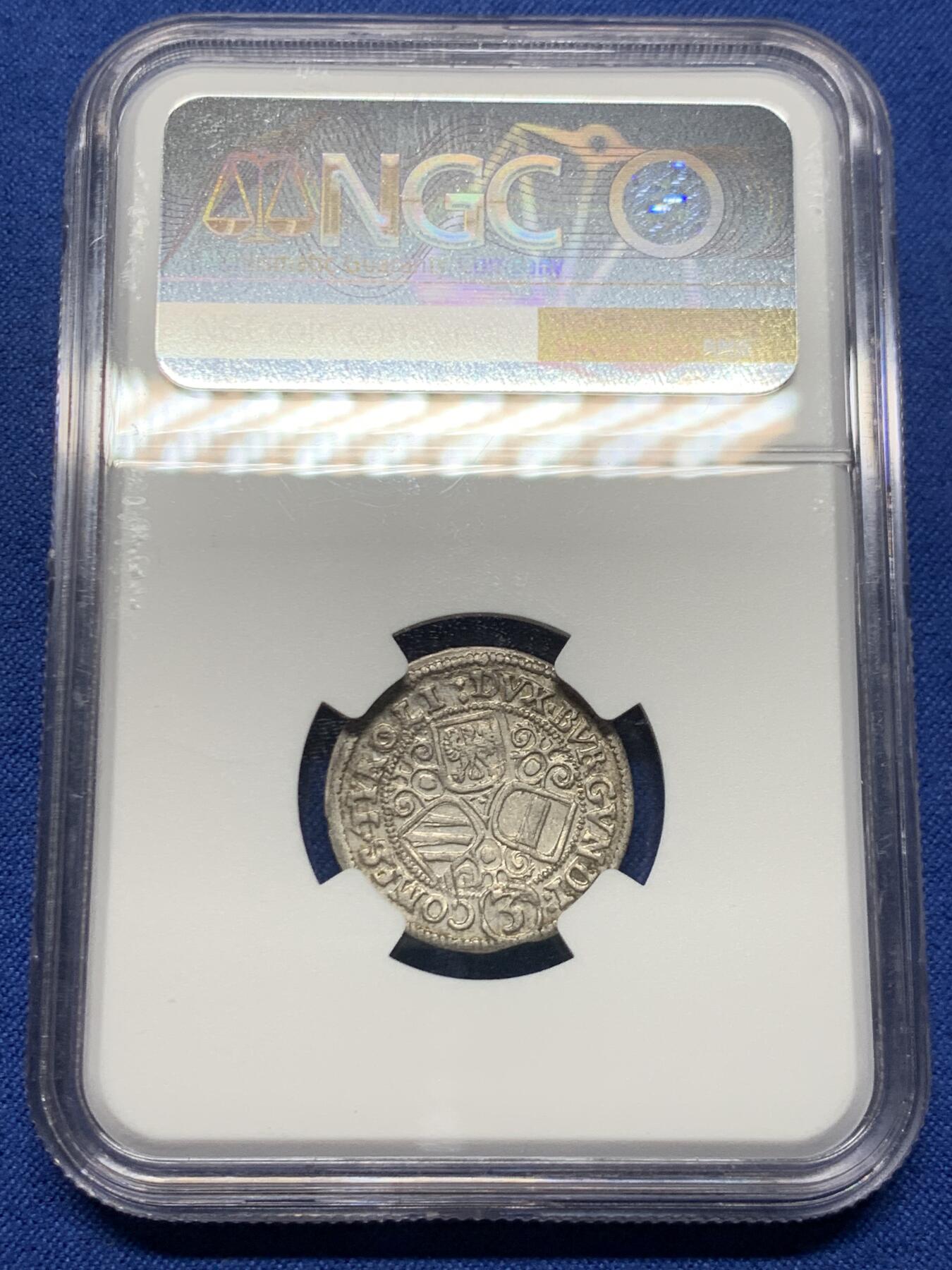 《竞宝斋》第464场 周日，周一，周二，3场连拍 （全场包邮）欢迎送拍 NGC MS62 德国 1625-1632年 神罗帝国 奥地利 3k 银币 早期年份打制银币，有分好品相少见