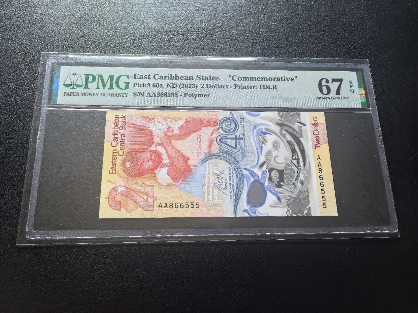 Triple S 第72期 2023东加勒比2元，获奖钞，首发AA，无347豹子号