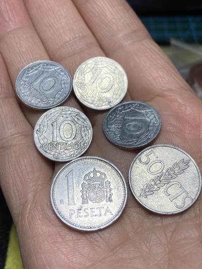 2026年第十八场(总第一百八十七场）外国好品散币场(免佣金) - 西班牙🇪🇸铝币6枚：1959年10分，1966年50分，86年1比塞塔