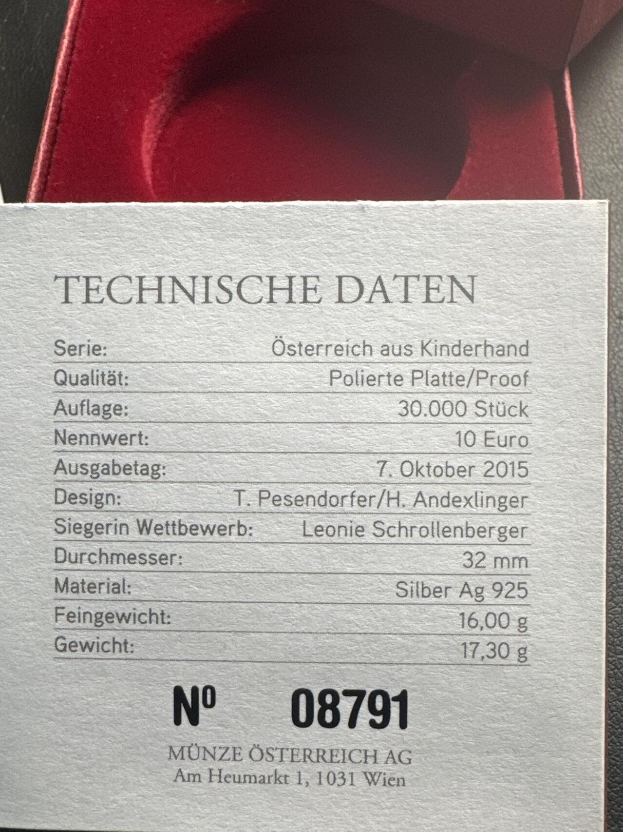 ❤️【币观天下】❤️ 第342期钱币秒杀拍卖场- 2026.2.4秒杀专场 长期征集拍品  奥地利联邦省系列银币 盒证齐全(面值10欧，重量17.3克)2015-1