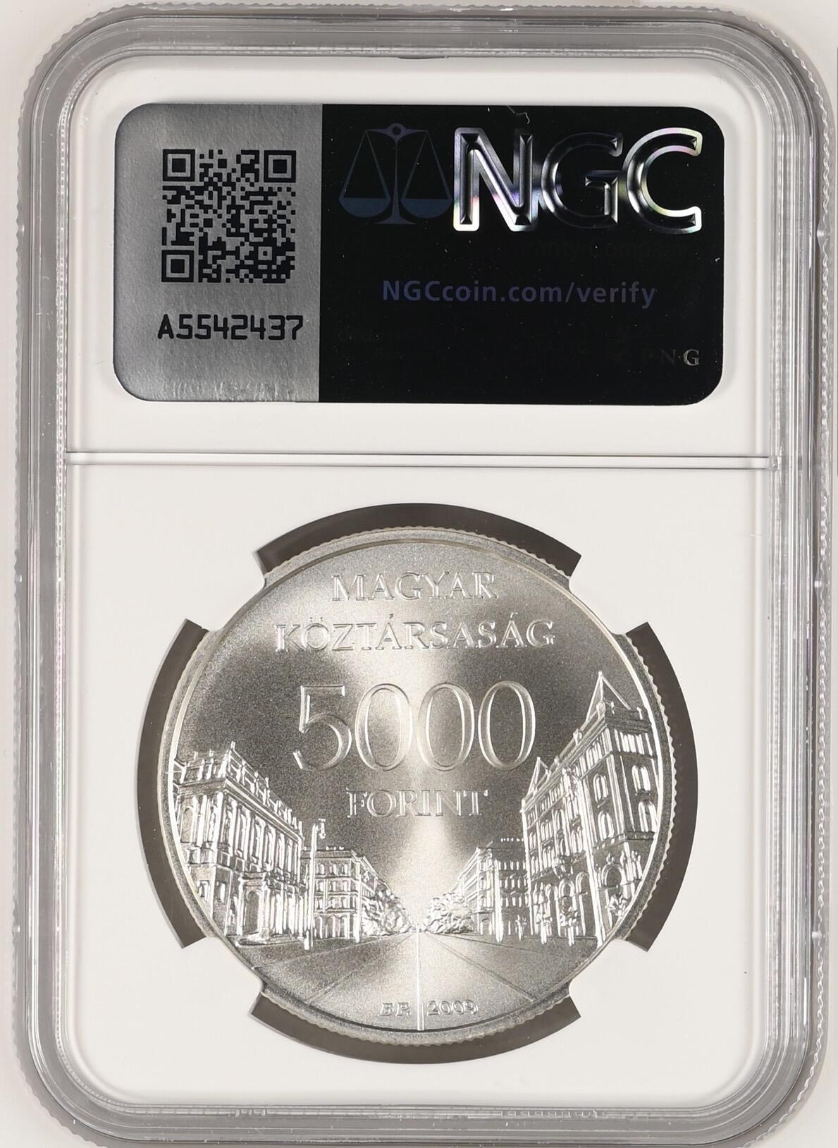 S&S Numismatic世界钱币-拍卖 第120期  获奖币*匈牙利2009年 联合国教科文组织世界遗产-布达佩斯 5000福林纪念银币 31.46克925银 NGC MS70冠军分