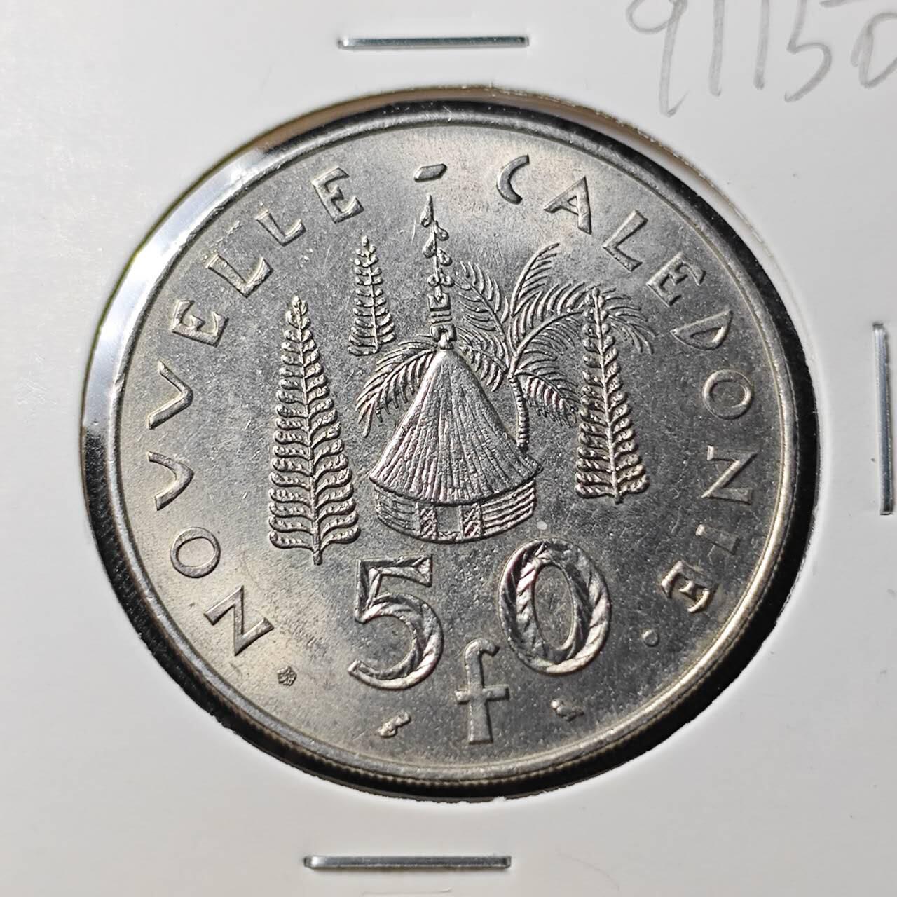 KK钱币收藏小铺  第391期  2月预留时间 周末发货  1972法属新喀里多尼亚50法郎