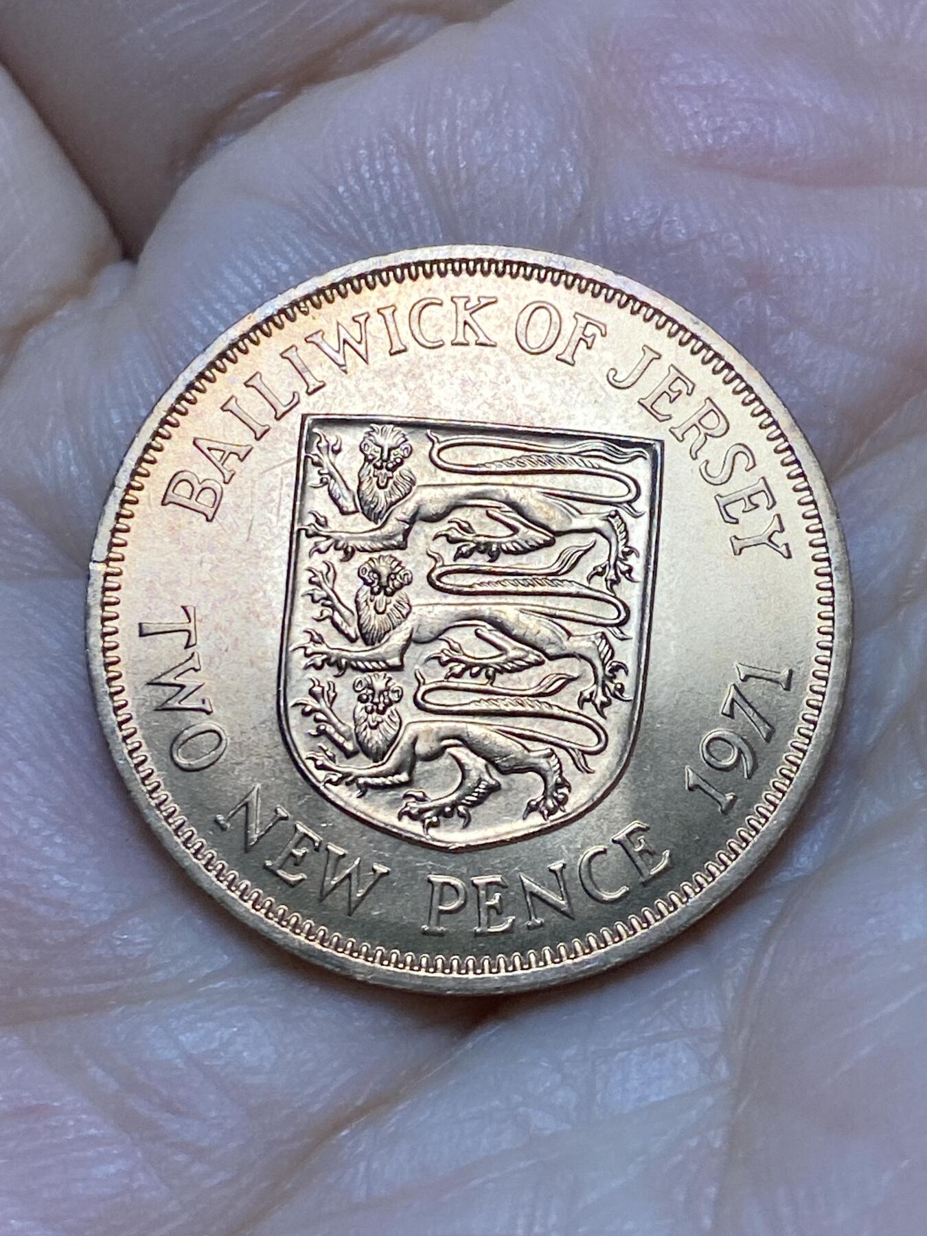 2026年第十八场(总第一百八十七场）外国好品散币场(免佣金) 原光好品–英属泽西岛🇯🇪1971年2新便士(伊丽莎白二世中年花冠，十进制第一套，首发年)