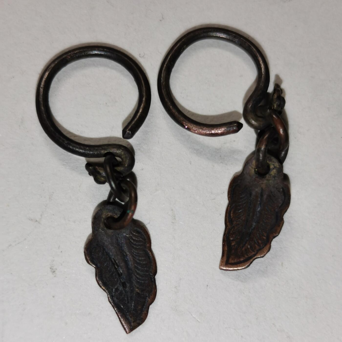 杂件专场98期 清代铜鎏金耳环一对