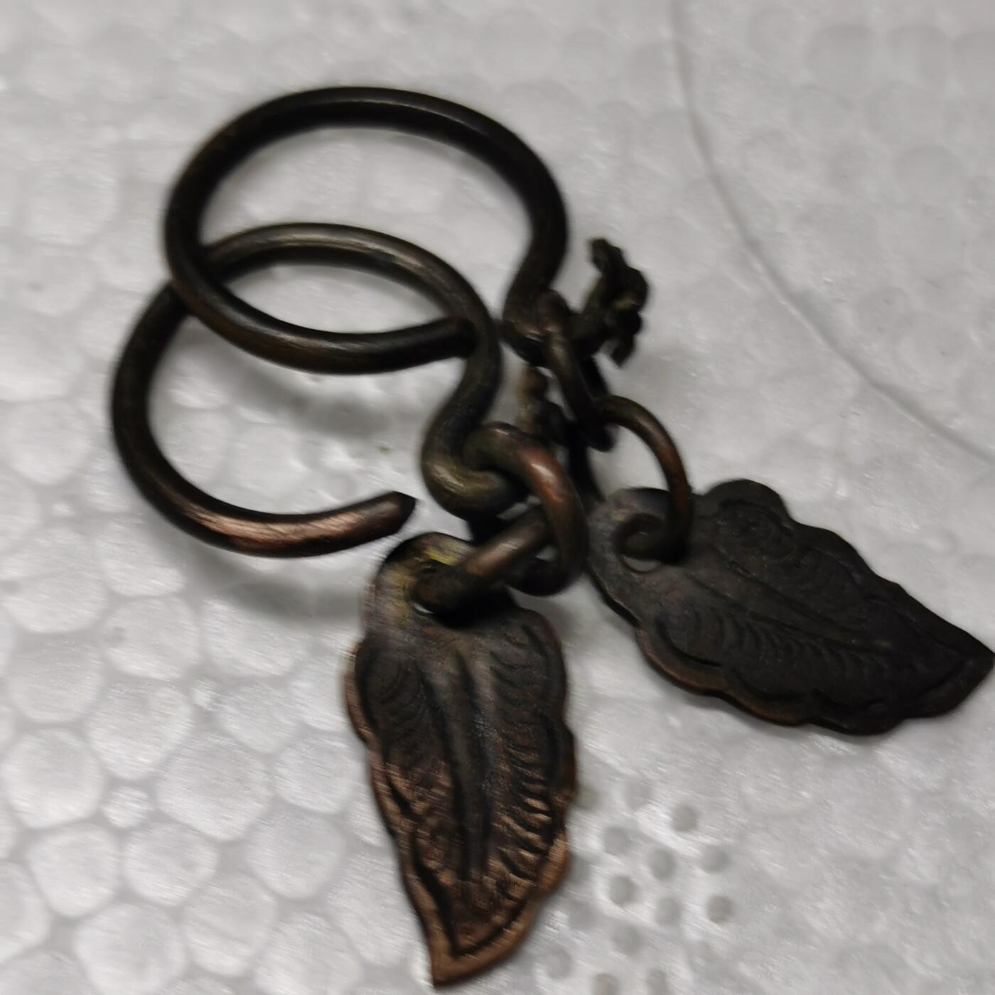 杂件专场98期 清代铜鎏金耳环一对