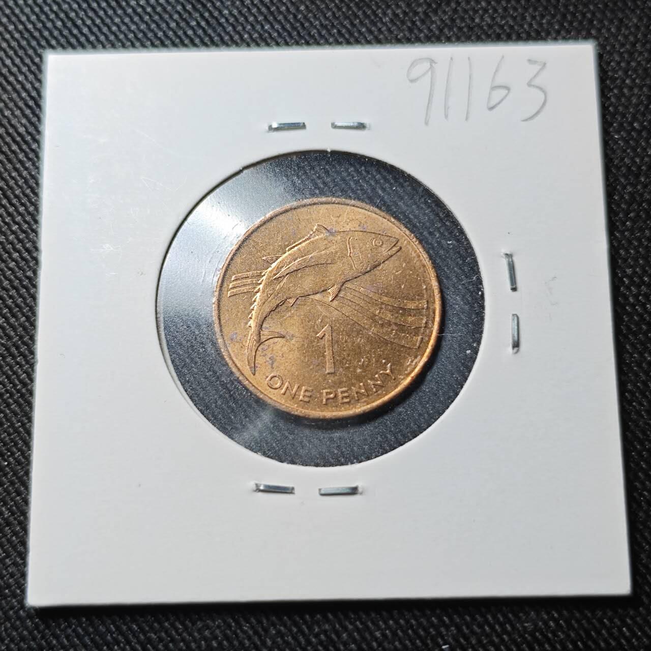 KK钱币收藏小铺  第391期  2月预留时间 周末发货  1991英属阿森松岛1便士铜币