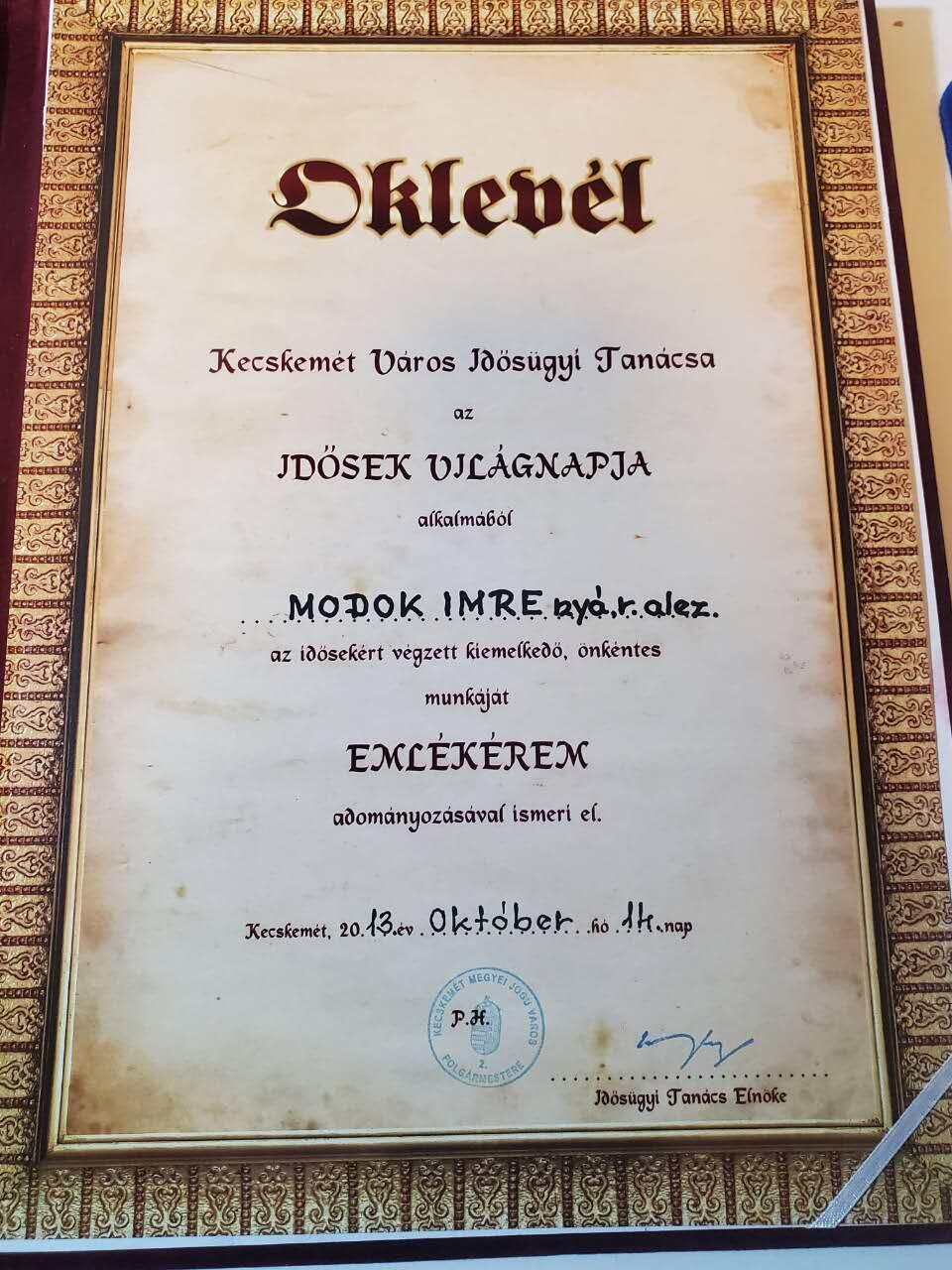 韵星假日军品类拍卖第三十九期暨默多克中校夫妇专场 -- Rimey Holidays Militaria Auction 39 & The Modoks Collection  匈牙利凱吉凱梅特市默多克中校为犹太社区积极服务感谢大奖状一套