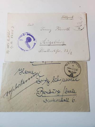 韵星假日军品类拍卖第三十九期暨默多克中校夫妇专场 -- Rimey Holidays Militaria Auction 39 & The Modoks Collection  - nazi德国战地邮封两封